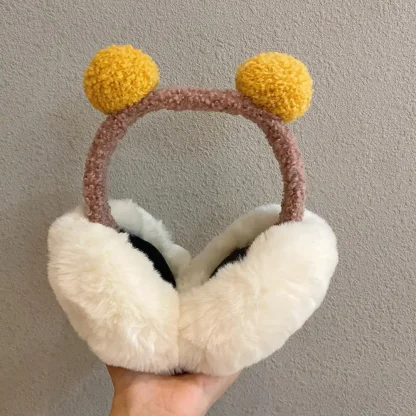 Cute Faux Fur Ball Cozy Earmuffs - Image 2
