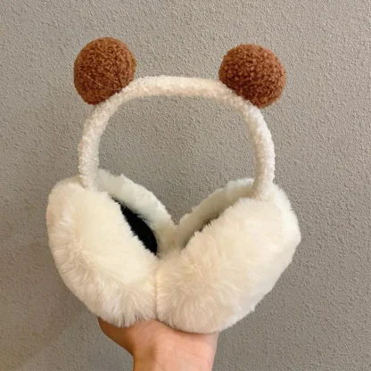 Cute Faux Fur Ball Cozy Earmuffs - Image 3