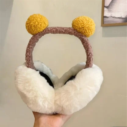 Cute Faux Fur Ball Cozy Earmuffs - Image 5
