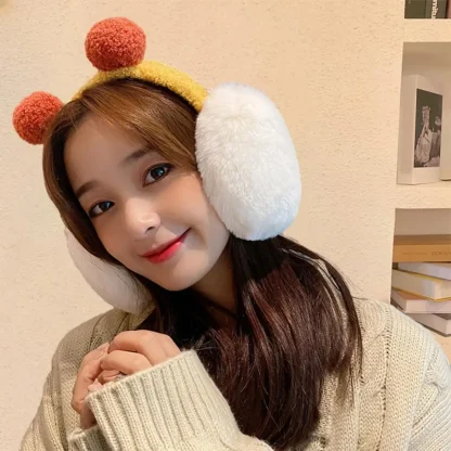 Cute Faux Fur Ball Cozy Earmuffs - Image 6