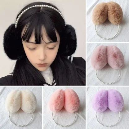 Pearl-Like Band Cozy Earmuffs - Image 2